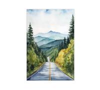 IYTAFGYT Blue Ridge Parkway Watercolor Print Canvas Poster Bedroom Decor Landscape Decor Gift 20x30inch(50x75cm)