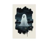 IYTAFGYT Comfortable Ghost Art on A Rainy Night Canvas Poster Bedroom Decor Landscape Decor Gift 24x36inch(60x90cm)