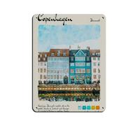 IYTAFGYT Copenhagen Travel Poste Retro Poster Metal Tin Sign Chic Art Retro Iron Painting Bar People Cave Cafe Family Garage Poster Wall Decoration 12x16inch(30x40cm)