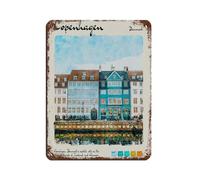 IYTAFGYT Copenhagen Travel Poste Retro Poster Metal Tin Sign Chic Art Retro Iron Painting Bar People Cave Cafe Family Garage Poster Wall Decoration 12x16inch(30x40cm)