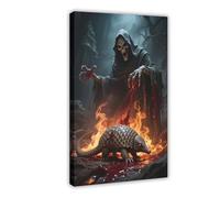 IYTAFGYT Death Terror Bloody Pangolin Skeleton Canvas Poster Bedroom Decor Landscape Decor Gift 08x12inch(20x30cm)