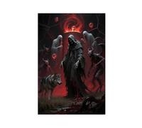 IYTAFGYT Death Terror Soul Furnace Demon Prairie Wolf Canvas Poster Wall Art Print Picture Paintings 20x30inch(50x75cm)