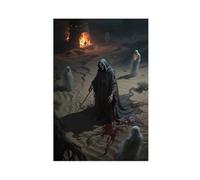IYTAFGYT Desert Death Terror Grim Reaper Soul Furnace Canvas Poster Bedroom Decor Landscape Decor Gift 16x24inch(40x60cm)