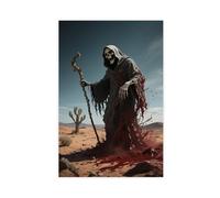 IYTAFGYT Desert Death Terror Grim Reaper Soul Furnace Canvas Poster Bedroom Decor Landscape Decor Gift 16x24inch(40x60cm)