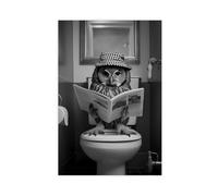IYTAFGYT Funny Owl Bathroom Canvas Poster Wall Art Print Picture Paintings 24x36inch(60x90cm)