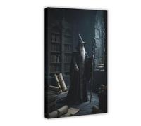 IYTAFGYT Gothic Wise Wizard Fantasy Matte Dark Fantasy Canvas Poster Bedroom Decor Landscape Decor Gift 24x36inch(60x90cm)