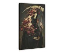 IYTAFGYT Grim Reaper Rose Shroud Canvas Poster Bedroom Decor Landscape Decor Gift 24x36inch(60x90cm)