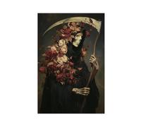 IYTAFGYT Grim Reaper Rose Shroud Canvas Poster Bedroom Decor Landscape Decor Gift 24x36inch(60x90cm)