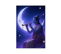 IYTAFGYT Hindu Wisdom Playing The Vina Moonlight Canvas Poster Bedroom Decor Landscape Decor Gift 16x24inch(40x60cm)