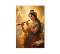 IYTAFGYT Hindu WisdomThe Goddess Playing The Vina Canvas Poster Bedroom Decor Landscape Decor Gift 12x18inch(30x45cm)