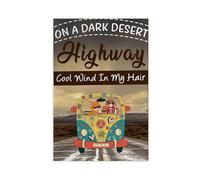 IYTAFGYT Hippie Girl On The Bus Canvas Poster Bedroom Decor Landscape Decor Gift 24x36inch(60x90cm)