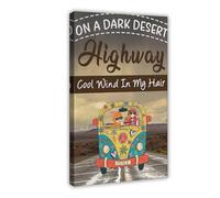 IYTAFGYT Hippie Girl On The Bus Canvas Poster Wall Art Print Picture Paintings 20x30inch(50x75cm)