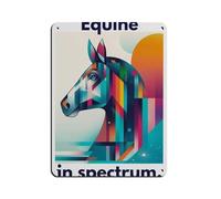IYTAFGYT Horse Poster, Equine In Spectrum Tin Sign Vintage Metal Pub Club Cafe Bar Home Wall Art Decoration Poster Retro 12x16inch(30x40cm)