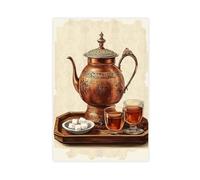 IYTAFGYT Iranian Copper Samovar with Canvas Poster Bedroom Decor Landscape Decor Gift 12x18inch(30x45cm)