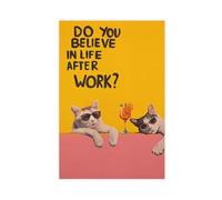 IYTAFGYT Life After Work- Cat Pop Art Quote Canvas Poster Wall Art Print Picture Paintings 16x24inch(40x60cm)