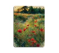 IYTAFGYT Meadow with Red Poppies at Dusk, Tin Sign Vintage Metal Pub Club Cafe Bar Home Wall Art Decoration Poster Retro 12x16inch(30x40cm)