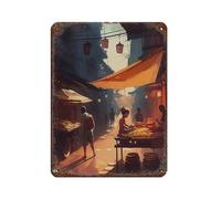 IYTAFGYT Thai Street Market Bangkok Street Food Digita Retro Poster Metal Tin Sign Chic Art Retro Iron Painting Bar People Cave Cafe Family Garage Poster Wall Decoration 12x16inch(30x40cm)