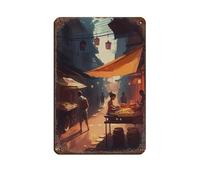 IYTAFGYT Thai Street Market Bangkok Street Food Digita Tin Sign Vintage Metal Pub Club Cafe Bar Home Wall Art Decoration Poster Retro 8x12inch(20x30cm)