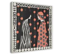 IYTAFGYT Two Women Floral Silhouette Canvas Poster Wall Art Print Picture Paintings 12x12inch(30x30cm)