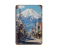 IYTAFGYT Visite De La Rue Honmachi Du Mont Fuji Retro Poster Metal Tin Sign Chic Art Retro Iron Painting Bar People Cave Cafe Family Garage Poster Wall Decoration 8x12inch(20x30cm)