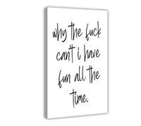 IYTAFGYT Why The Fuck I Can't Have Fun All The Time Canvas Poster Wall Art Print Picture Paintings 20x30inch(50x75cm)