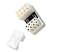 IYUANEPRO ATX 8 PIN PCIe GPU Power Adapter, 180 Degree U-Turn Angled Connector, Aluminum Heat Dissipation Design for Graphics Cards (Type B) White