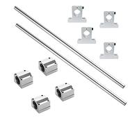 iYueMps 2 Pack 3D Printer Guide Rail Sets, 2pcs 8mm x 450mm Linear Rail Shaft Optical Axis, 4 Pcs SK8 Aluminum Rail Vertical Bracket, 4Pcs SCS8UU Linear Bearings Ball Bearing Slide Bushing