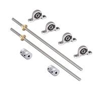 iYueMps 2 Sets 400mm 8mm T8 Lead Screw Set,Stainless Steel Threaded Lead Screw Rod Nut Coupling Vertical Bearing Mount Set for 3D Printer