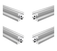 iYueMps 2020 Aluminium Extrusion 4pcs 400mm 2020 V Slot Silver European Standard Anodized Linear Rail Aluminum Profile Extrusion for DIY 3D Printer and CNC Machine
