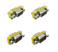 iYueMps 4Pack VGA Gender Changer, HD15 VGA SVGA 15Pin Male to Male & Female to Famale Mini Coupler Adapter (Male + Female)