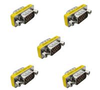 iYueMps 5Pack VGA Gender Changer, HD15 VGA SVGA 15Pin Male to Male Mini Coupler Adapter