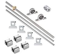 iYueMps 8mm 400mm 3D Printer Guide Rail Set Included L400mm Linear Rod Rail 8mm Lead Screw SCS8UU Linear Bearing Horizontal Bracket Shaft Coupling Pillow Block Bearing