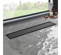 iYueMps Linear Shower Drain 700mm Stainless Steel 2-in-1 Tile Insert-Black