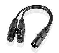 iYueMps XLR Splitter Cable,3 Pin XLR Male to Dual Female Y Cable XLR Splitter Patch Cable Microphone or Professional Recording XLR Microphone Audio Cable, 30cm