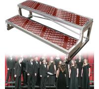 IYUESQ 1/2/3 Level Movable Sturdy Choir Risers Step, Choral Stair Platform for Large Events/Parties, Easy-to-Assemble High Weight Capacity Staircase Standing Platform 2Tier