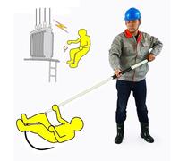 IYUESQ Body Rescue Hook Insulated, Portable Emergency Rescue Pole Hotstick Electrical Safety Kit, Aerial Work Electric Vehicles Construction Sites Life-Saving Rods Pull Tool,1.5m/4.9ft