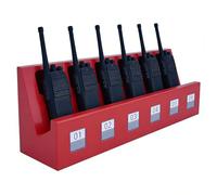 IYUESQ Heavy Duty Steel Walkie Talkie Holder, Desktop 2 Way Radio Organizer Rack, No Assembly Required, Handheld Radio Storage Box Hanger Caddy for Security Hotel Construction Office