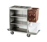 IYUESQ Housekeeping Room Service Cart Guest Room Mouth Sanitation Service Trolley Cleaning Work Car Cleaning Cart Push Cloth Trolley Clean Trolley(D)