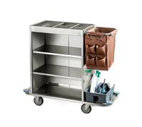 IYUESQ Housekeeping Room Service Cart Guest Room Mouth Sanitation Service Trolley Cleaning Work Car Cleaning Cart Push Cloth Trolley Clean Trolley(E)