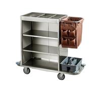 IYUESQ Housekeeping Room Service Cart Guest Room Mouth Sanitation Service Trolley Cleaning Work Car Cleaning Cart Push Cloth Trolley Clean Trolley(C)