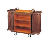 IYUESQ Housekeeping Room Service Cart Hotel Cloth Cart Double Pocket Hotel Room Service Cart Trolley Cleaning Cleaning Cart Work Carts Clean Trolley