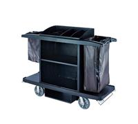 IYUESQ Housekeeping Room Service Cart Room Service Cart Mute Guest Room Linen Cart Cleaning Cart Triple Decker Cleaning Work Cart Clean Trolley(A)