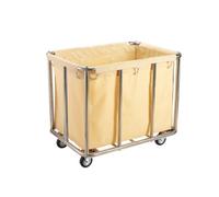 IYUESQ Housekeeping Room Service Cart Stainless Steel Hotel Fabric Cart Guest Room Laundry Room Clothing Cart Dry Cleaner Storage Cart Hotel Work Car Clean Trolley(F)