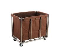 IYUESQ Housekeeping Room Service Cart Stainless Steel Hotel Fabric Cart Guest Room Laundry Room Clothing Cart Dry Cleaner Storage Cart Hotel Work Car Clean Trolley(C)