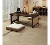 IYUESQ Japanese Floor Table Wooden Low Table Rattan Small Coffee Table Tea Table Low Coffee Table Easy to Assemble Large Size Japanese Floor Low Table for Living Room Tatami Office Tea Ba