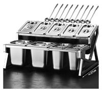 IYUESQ Pizza Topping Station，Spice Tins， Kitchen Stand Spice Organizer Set With Lids Spoons Shelf Buffet Containers Holder For Jam Fruit(A-I(19.7X14.6X10.6IN))