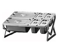 IYUESQ Pizza Topping Station，Spice Tins， Row Compartments Organizer Holder Countertop Retractable Multiple Storage Seasoning Box(21.6X14.6X9.6IN)