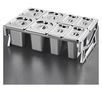 IYUESQ Pizza Topping Station，Spice Tins， Spice Rack Holder With Lids Countertop Inclined Organizer Stand Shelving Containers For Kitchen Jam Fruit(D-J(21.7X14.6X6.7IN))