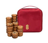 IYUESQ Traditional Chinese Xiangqi For 2 Players Portable Chinese Chess Travel Board Game Set With Wenge Pieces And Leather Chessboard(3.8cm/1.5in)
