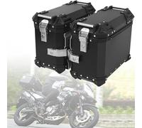 IYUESQ Universal Motorcycle Side Box Case, 38L Motorbike Hard Side Saddlebag Box Trunk Tour for Helmet Luggage, Anti Drop and Anti-Collision Trunk Essential for Travel,A,Black